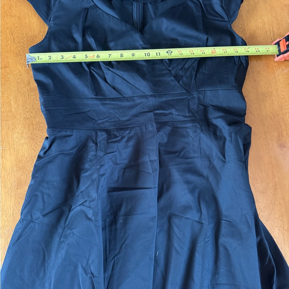 NWOT Bbonlinedress Elegant Black Faux Wrap Cap Sleeve Cotton Blend Dress Sz 2XL - Picture 6 of 9